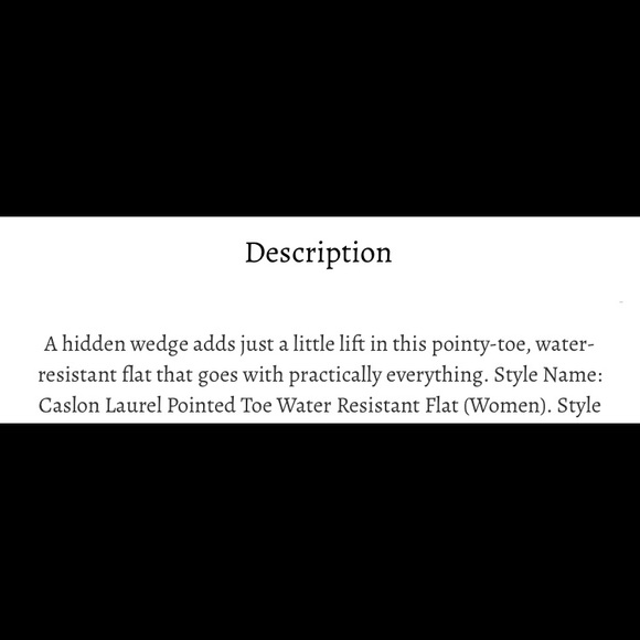 Caslon ~ Laurel Pointed Toe Water Resistant Flat ~ Women’s Size 10 - Picture 10 of 11